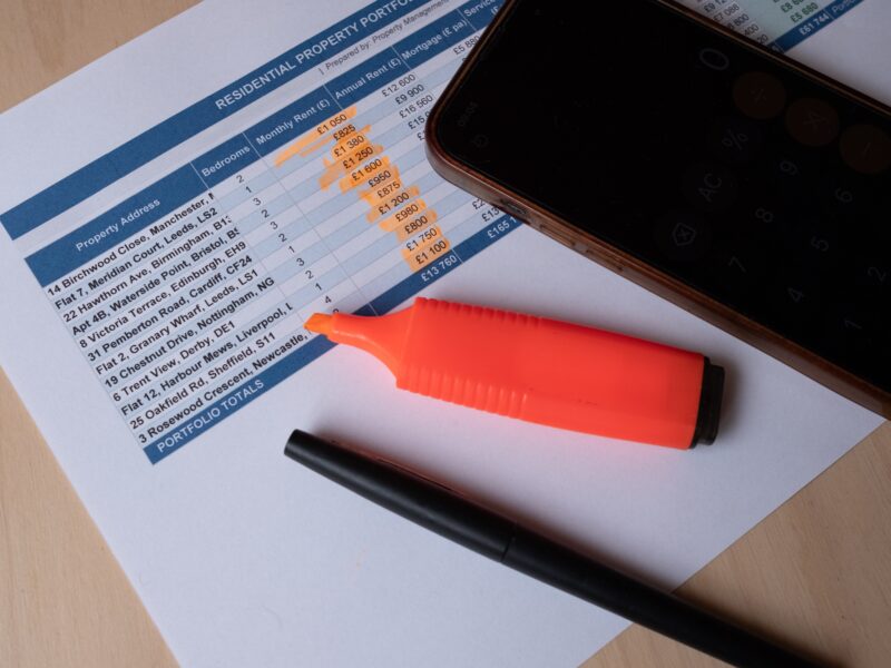 A,Printed,Residential,Property,Portfolio,Tracker,Spreadsheet,Laid,On,A